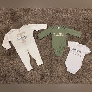 ✨2 for 10$✨ Baby Clothes - Personalized Name Timothy - Size 3-9m